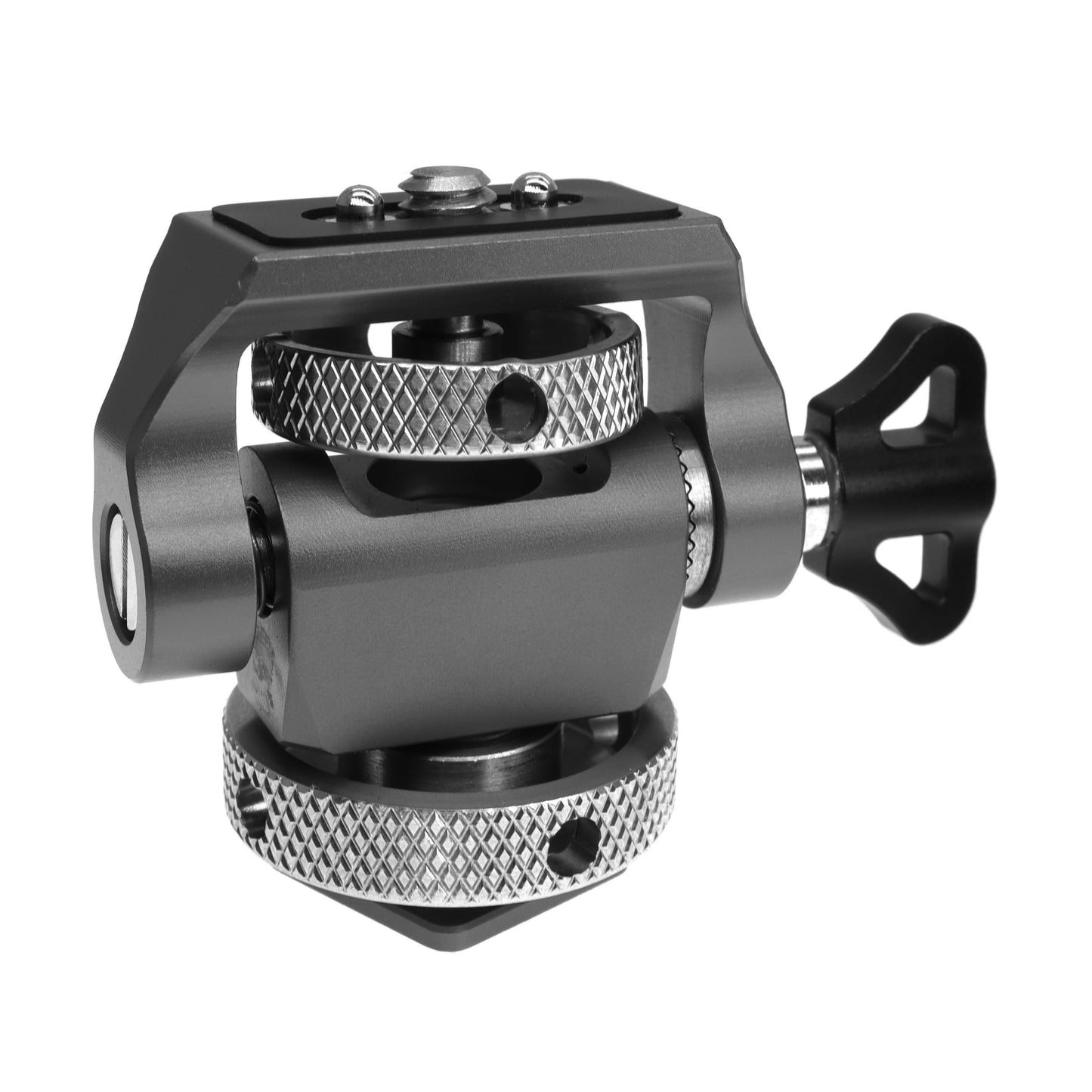 Field Monitor Mount Adjustable 360° Swivel and 180° Tilt Camera Bracket, Camera Monitor Holder with Cold Shoe for Camera Cage Rig Accessories