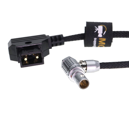 Right Angle 2 Pin Male to D-tap Power Cable for Teradek, SmallHD Monitor, Vaxis Power Cord Braided Wire