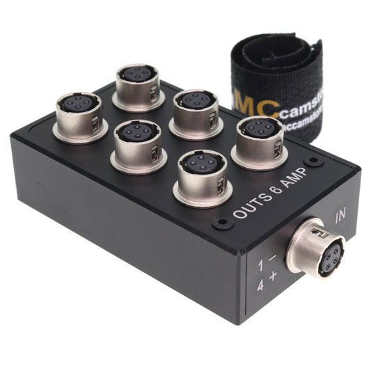 Hirose 4 Pin Female Splitter Multi-Port 1 in 6 Out for Audio Devices 688 633 Zoom F8 Camera Power Adapter Connector HR10A-7R-4S