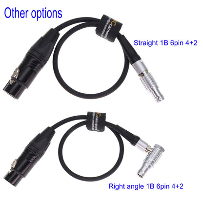 XLR 4 Pin Female to 1B 6 Pin Power Cable for DJI Ronin 2 Gimbal Stabilizer for Canon C300 MKIII C400 C500 Camera