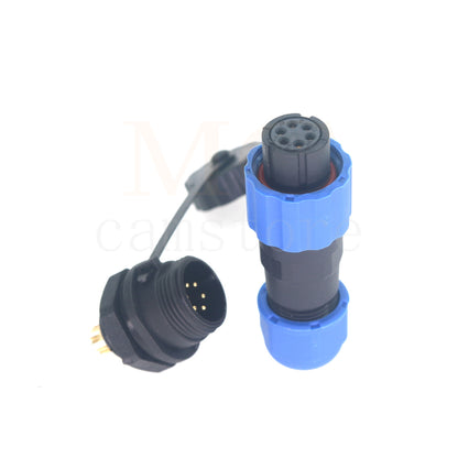 SD13 IP68 Waterproof Connector, 1 2 3 4 5 6 7 pin, Panel mount / Inline docking Aviation Power Connector