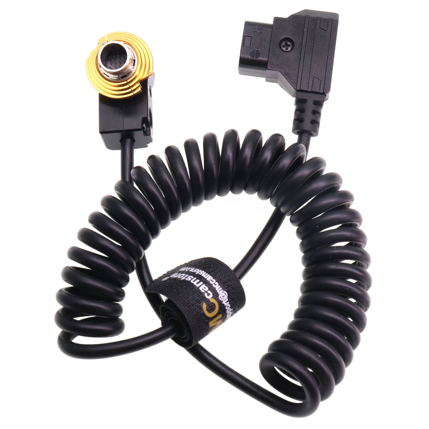 D tap to Right Angle 20-Pin Hirose Power Coiled Cable for Fujinon Cabrio Lens Servo Motor
