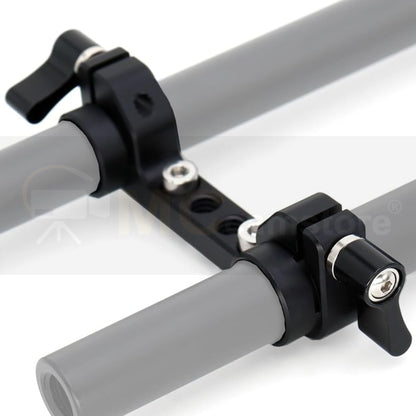 15mm Double Rod Bracket with ARRI Pin & 1/4"-20 Screw Holes for 15mm Rail Rig Support System Follow Focus, DSLR Top Handle Articulating