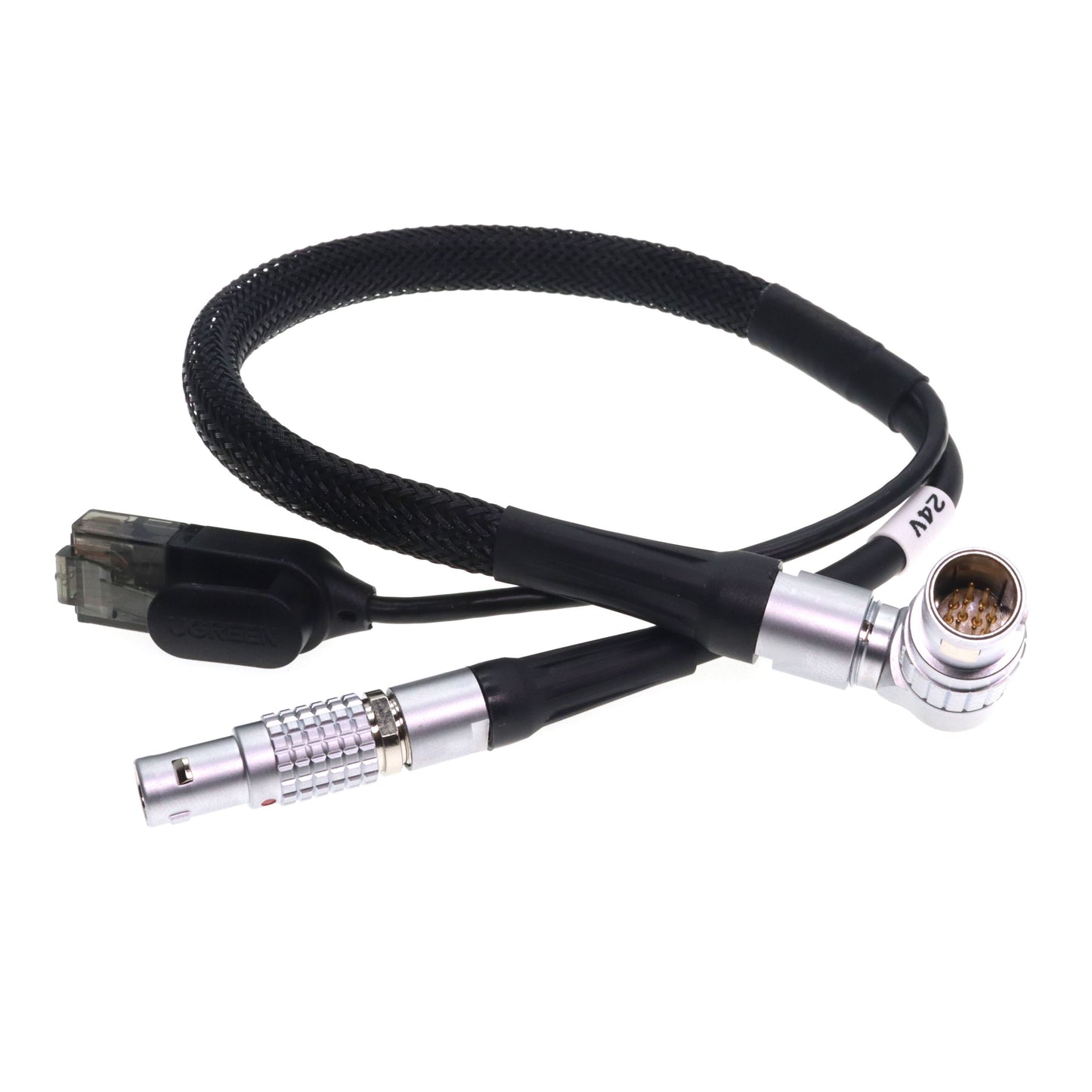 ARRI ETH Rotatable Right Angle 10 Pin to RJ45 and 2 Pin Male 24V Power Cable for Bit Part Bitbox ARRI Alexa Mini LF LF Mini SXT 35 Camera Teradek COLR