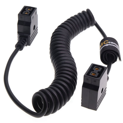 Power Coiled Extend Cable, Camera Power Extension Line for DSLR Rig, D tap Female to Female for Bauer V-Mount Gold Mount
