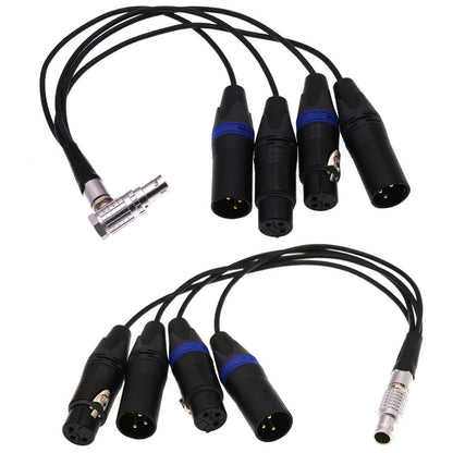 Breakout Audio Input Output Cable For Atomos Shogun Monitor Recorder 10 Pin Male To 4 XLR 3 Pin