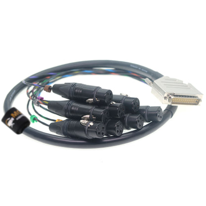 DB25 Male to 8 Channel XLR 3Pin Female Balanced Audio Cable for Canare MR202-8AT DB25 to NEUTRIK XLR 3 Pin Audio Breakout Cable