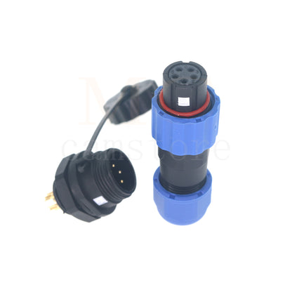 SD13 IP68 Waterproof Connector, 1 2 3 4 5 6 7 pin, Panel mount / Inline docking Aviation Power Connector