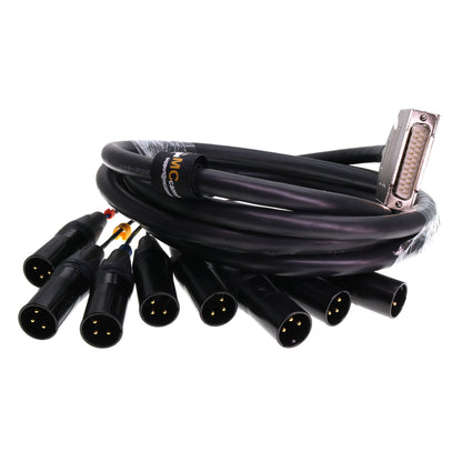 DB25 Male to 8 Channel XLR 3Pin Male Balanced Audio Cable for Canare MR202-8AT DB25 to NEUTRIK XLR 3 Pin Audio