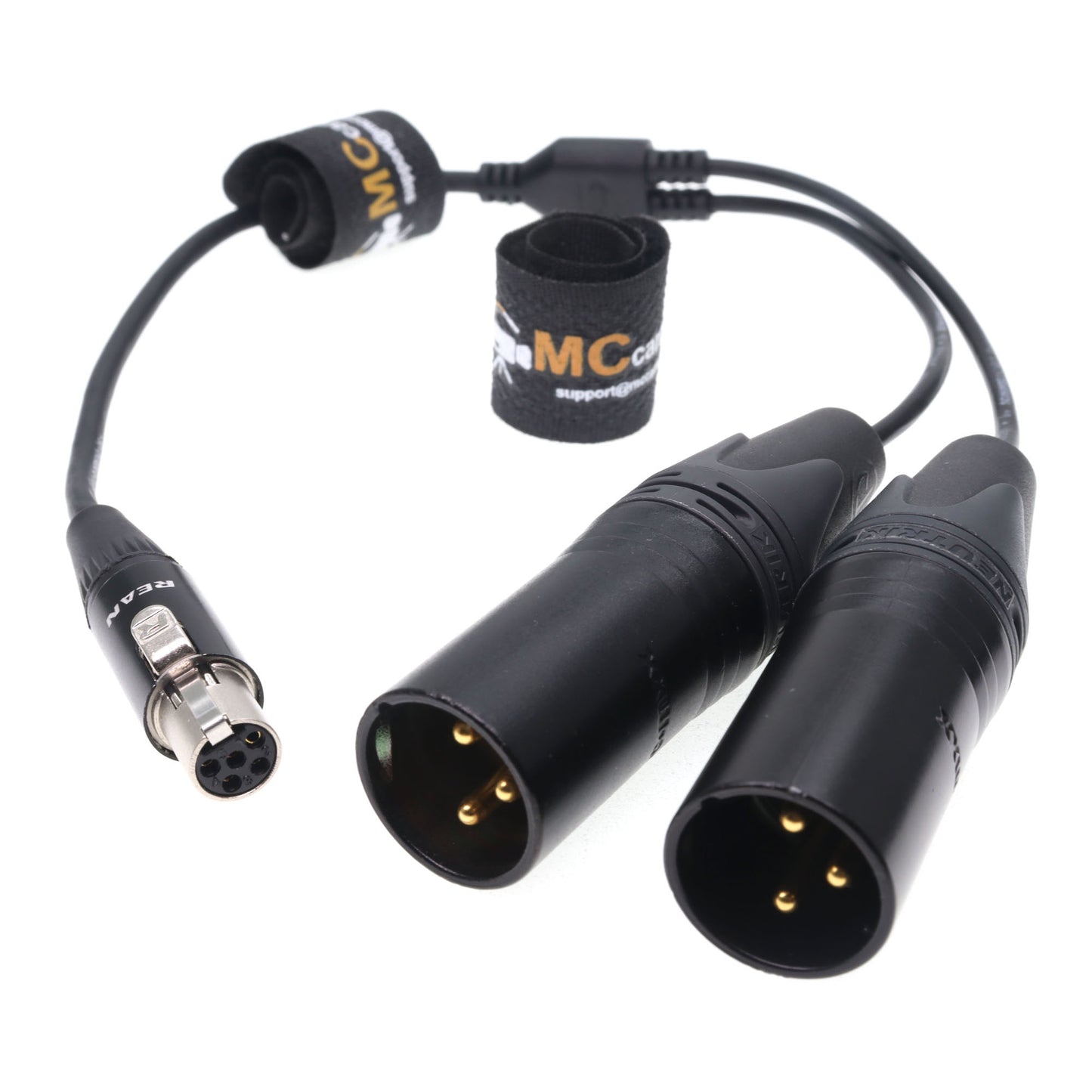 TA5F To Two Low-Profile XLR NEUTRIK 3pin XLR Male for Zaxcom Qrx200 Audio Cable