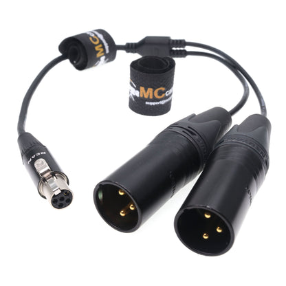 TA5F To Two Low-Profile XLR NEUTRIK 3pin XLR Male for Zaxcom Qrx200 Audio Cable