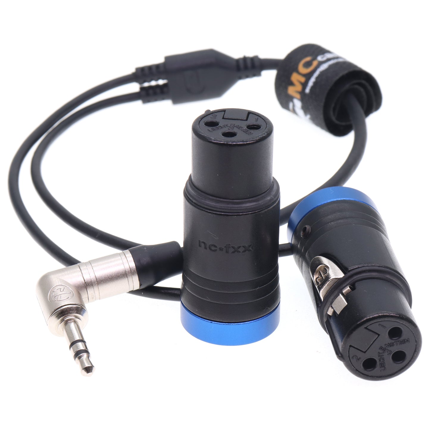 Audio Cable 3.5mm TRS to Dual Low-Profile Right Angle XLR 3 Pin Female Audio Cord for RØDE Wireless GO II, Sound Devices, Zoom, Tascam