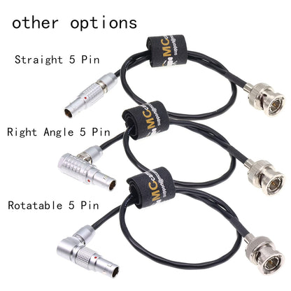 Rotatable 5 Pin to BNC Timecode Cable for ARRI Alexa Mini Camera for Ambient Lockit UMC-4 Time Code Sync