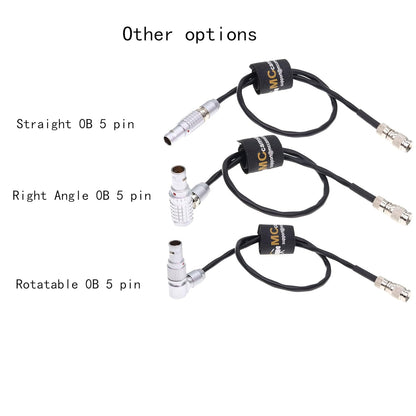 DIN 1.0/2.3 to Elbow 0B 5 Pin Timecode Cable for Ultrasync One for Sound Devices 633 Time Code Sync