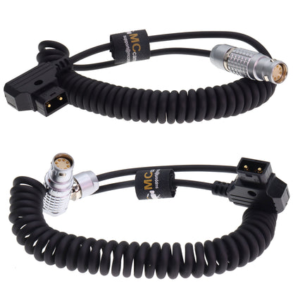 Power Coiled Cable for ARRI Alexa 35, Alexa Mini LF, Alexa Mini, Amira Camera, D tap Male to Elbow 8 Pin Female