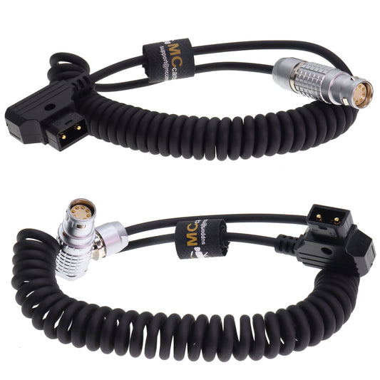 Power Coiled Cable for ARRI Alexa 35, Alexa Mini LF, Alexa Mini, Amira Camera, D tap Male to Elbow 8 Pin Female