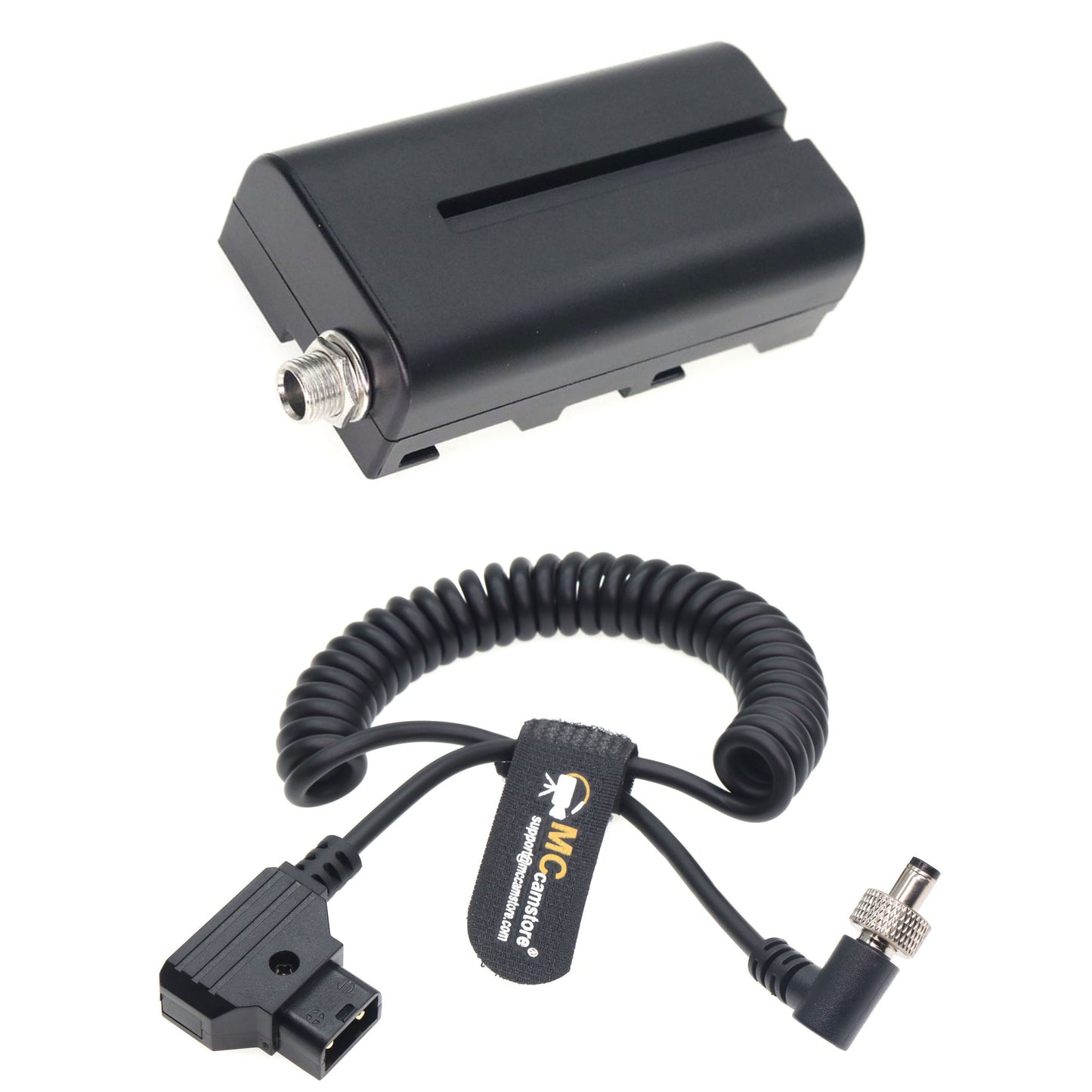 SmallHD/Atomoss/ Blackmagic Monitor Power Coiled Cable for SONY NP-F550/NP-F570/NP-F970 NP-F Dummy Battery