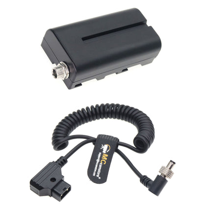 SmallHD/Atomoss/ Blackmagic Monitor Power Coiled Cable for SONY NP-F550/NP-F570/NP-F970 NP-F Dummy Battery