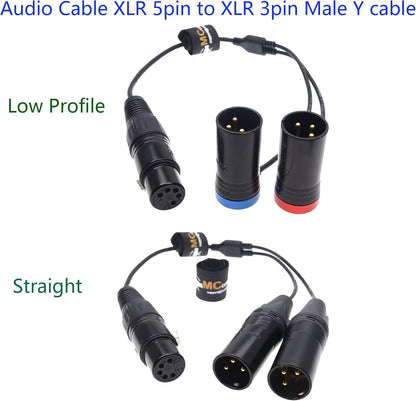 Audio Y Cable XLR 5pin Female to Dual XLR 3pin Male for ARRI Alexa Amira Camera
