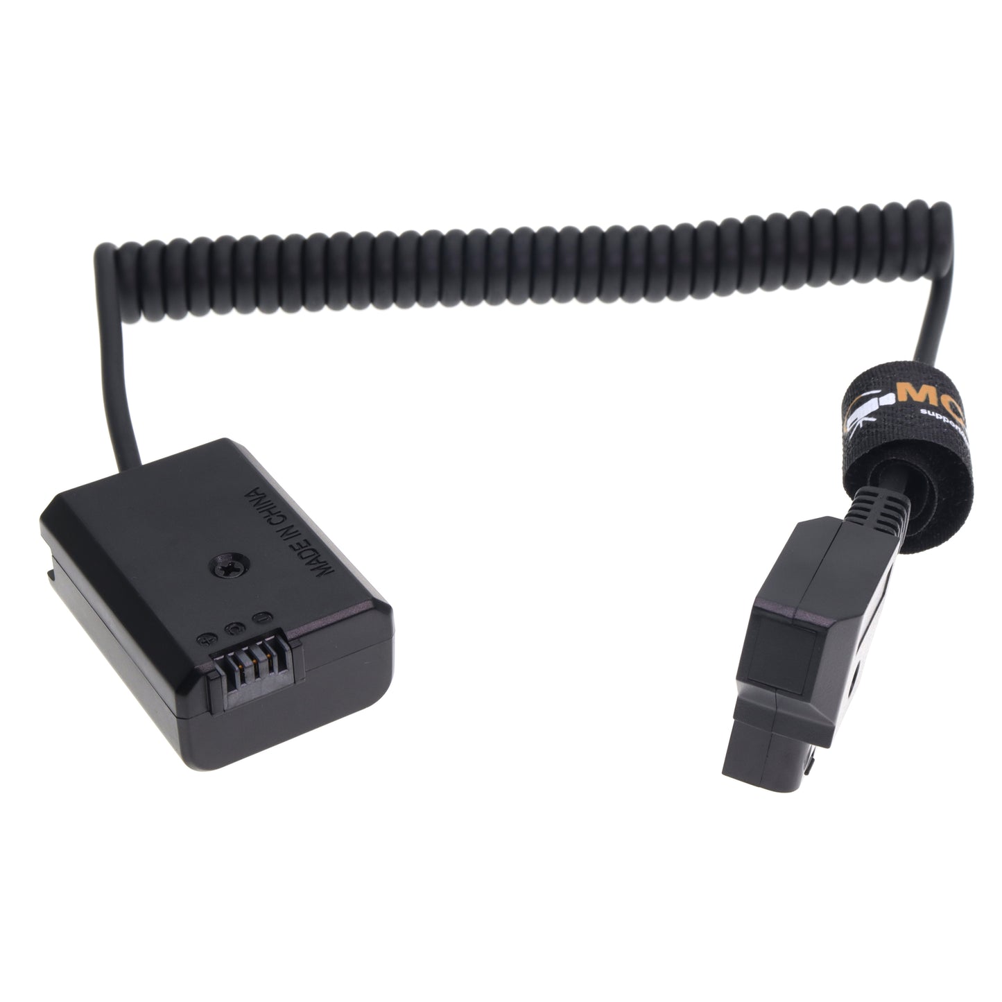 Power Cable D-TAP to NP-FW50 Dummy Battery Coiled Cable Compatible with Sony ZV-E10,A3000-A6500,A7 Series,NEX Models,Ideal for Non-Stop Shooting with V-Mount Batteries