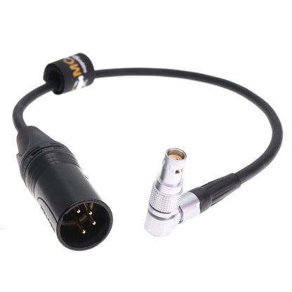 XLR 4 Pin Male to Rotatable Right Angle 2 Pin Female 12V Power Cable for RED Komodo 6K Camera