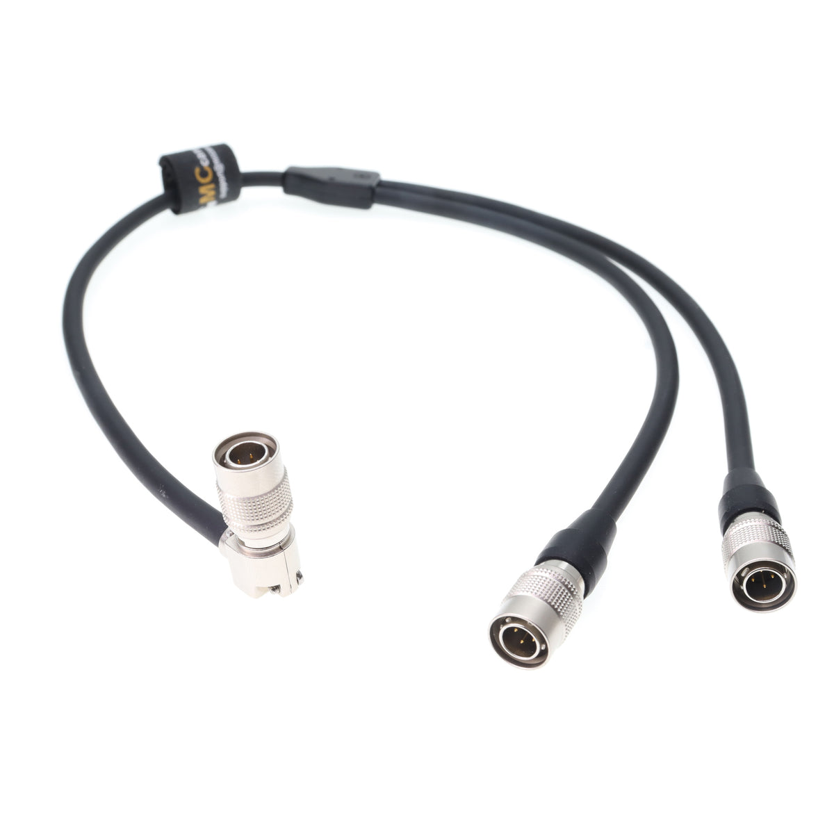 Y Splitter Power Cable for ZAXCOM, Sound Devices 688/644/788T, MixPre10ii, Rotatable Angle Hirose 4 Pin Male to Dual 4pin Male Power