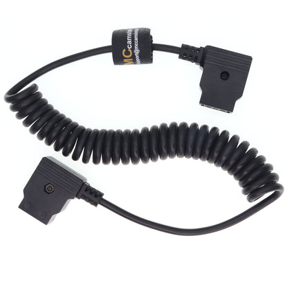 Power Coiled Extend Cable, Camera Power Extension Line for DSLR Rig, D tap Female to Female for Bauer V-Mount Gold Mount