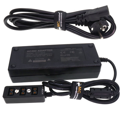 AC DC Power Supply Adapter 16V 10A, D TAP Splitter Cable 3-Port for RED ARRI DSLR Camera, Monitor, Light, Focus Motor, Wireless System Transmission, with 1/4" M4 Mount, Black