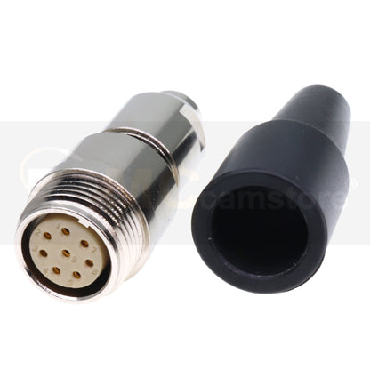 8 Pin Female Inline Socket R01-06J9-8F Female Thread Lock Connector for VZ-C8C20 Servo Lens Conversion Cable for Canon Jimmy Jib G-Zoom VariZoom Zoom Control 8-Pin