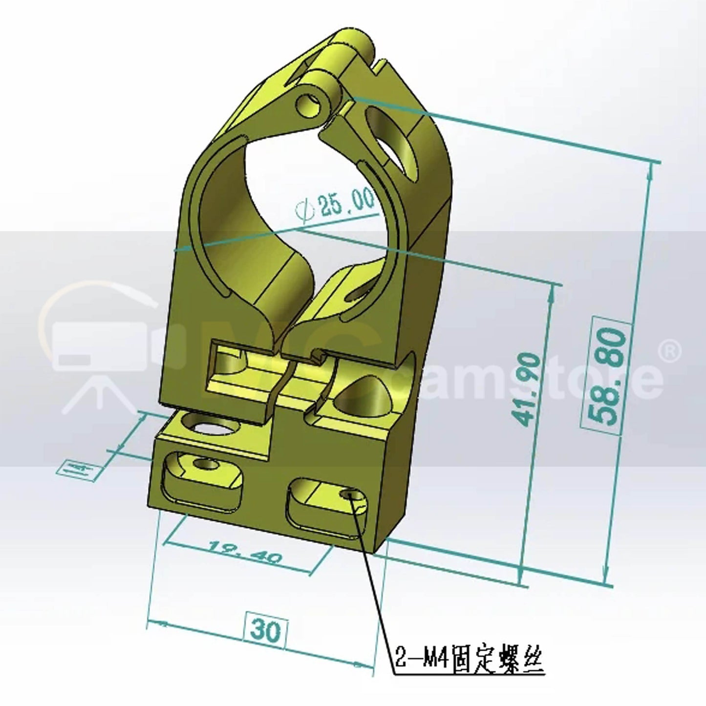Steadicam ARRI Trinity 2 Handle Bracket, 25mm Fixed Pipe Clamp Buckle Camera Mount Clamp