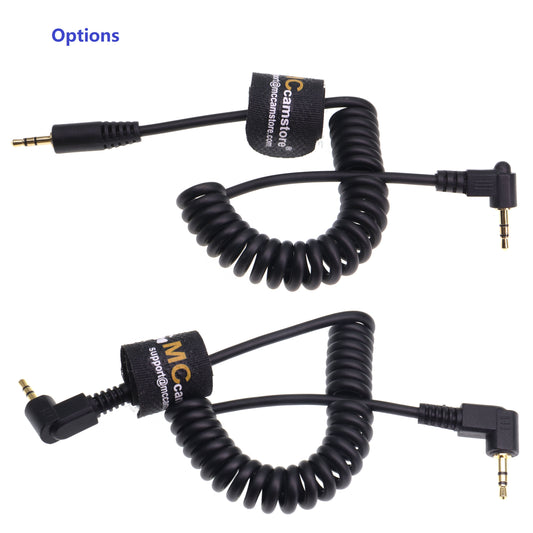 LANC Remote Control Cable 2.5mm to 2.5mm Male Coiled Audio Extension Power Cable for Zoom PXW-FS5 Handgrip Blackmagic URSA Mini