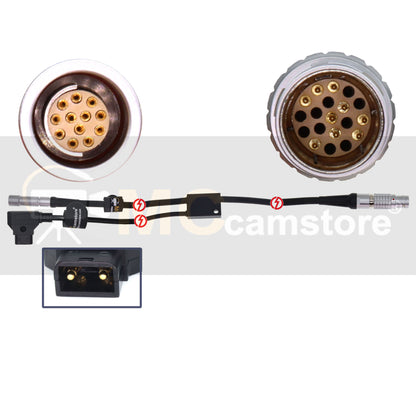 ZMU-3A - CLM/PSC 19pin to FI 12pin Female and D tap Power Cable for ARRI K ZMU-3 CLM PSC Supply Cable
