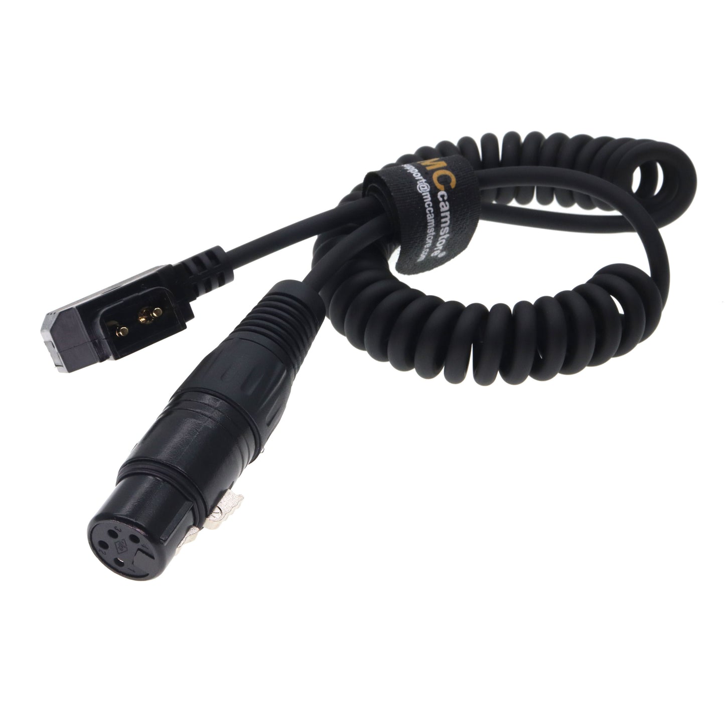 D-Tap to XLR 4 Pin Female Power Coiled Cable for Sony Venice PMW F5 F55 CineAlta 4K, Blackmagic URSA Mini Pro, Panasonic Varicam