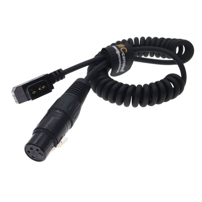 D-Tap to XLR 4 Pin Female Power Coiled Cable for Sony Venice PMW F5 F55 CineAlta 4K, Blackmagic URSA Mini Pro, Panasonic Varicam