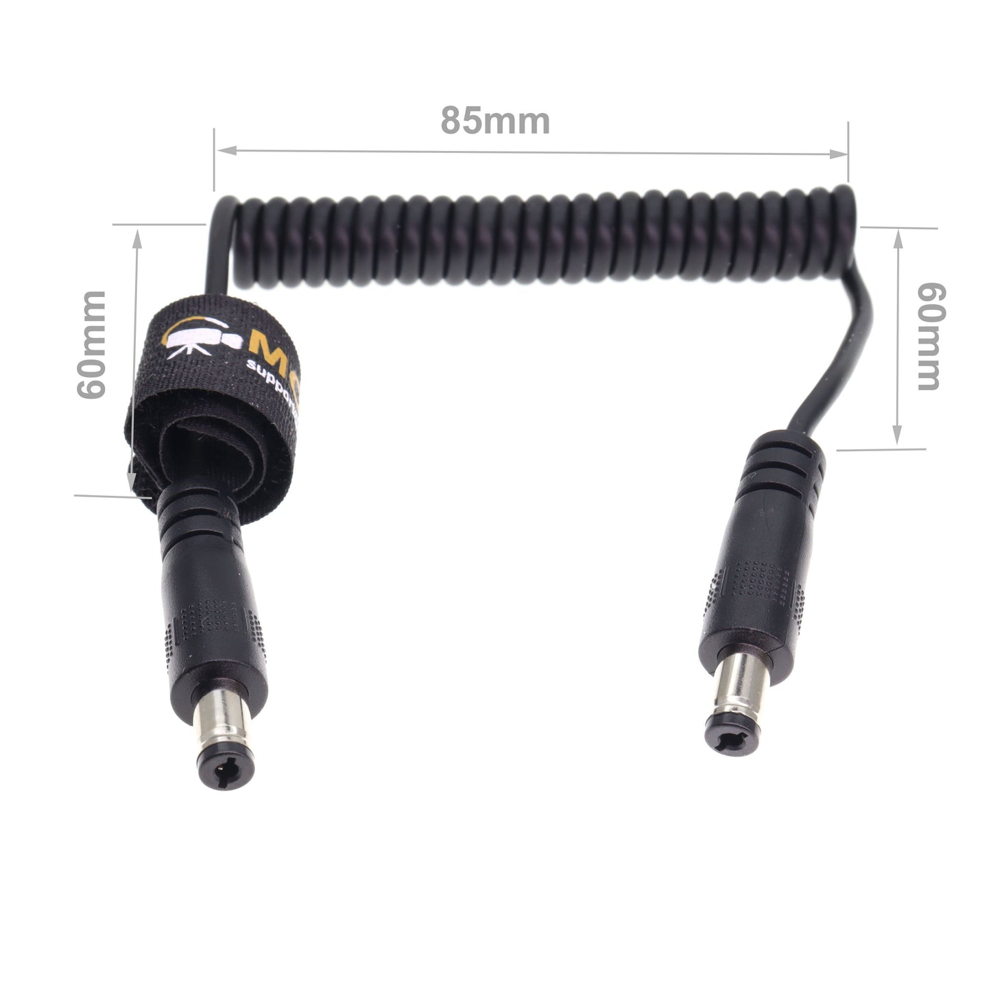 DC Power Cord 5.5 x 2.1mm DC Male to Male Coiled Power Cable for Atomos Shogun Monitor, Blackmagic Video Assist, Transmitters, Receivers