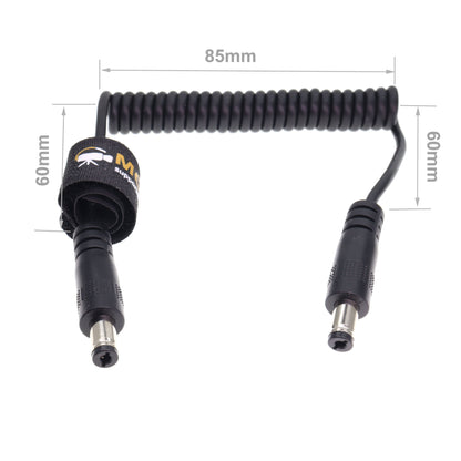 DC Power Cord 5.5 x 2.1mm DC Male to Male Coiled Power Cable for Atomos Shogun Monitor, Blackmagic Video Assist, Transmitters, Receivers