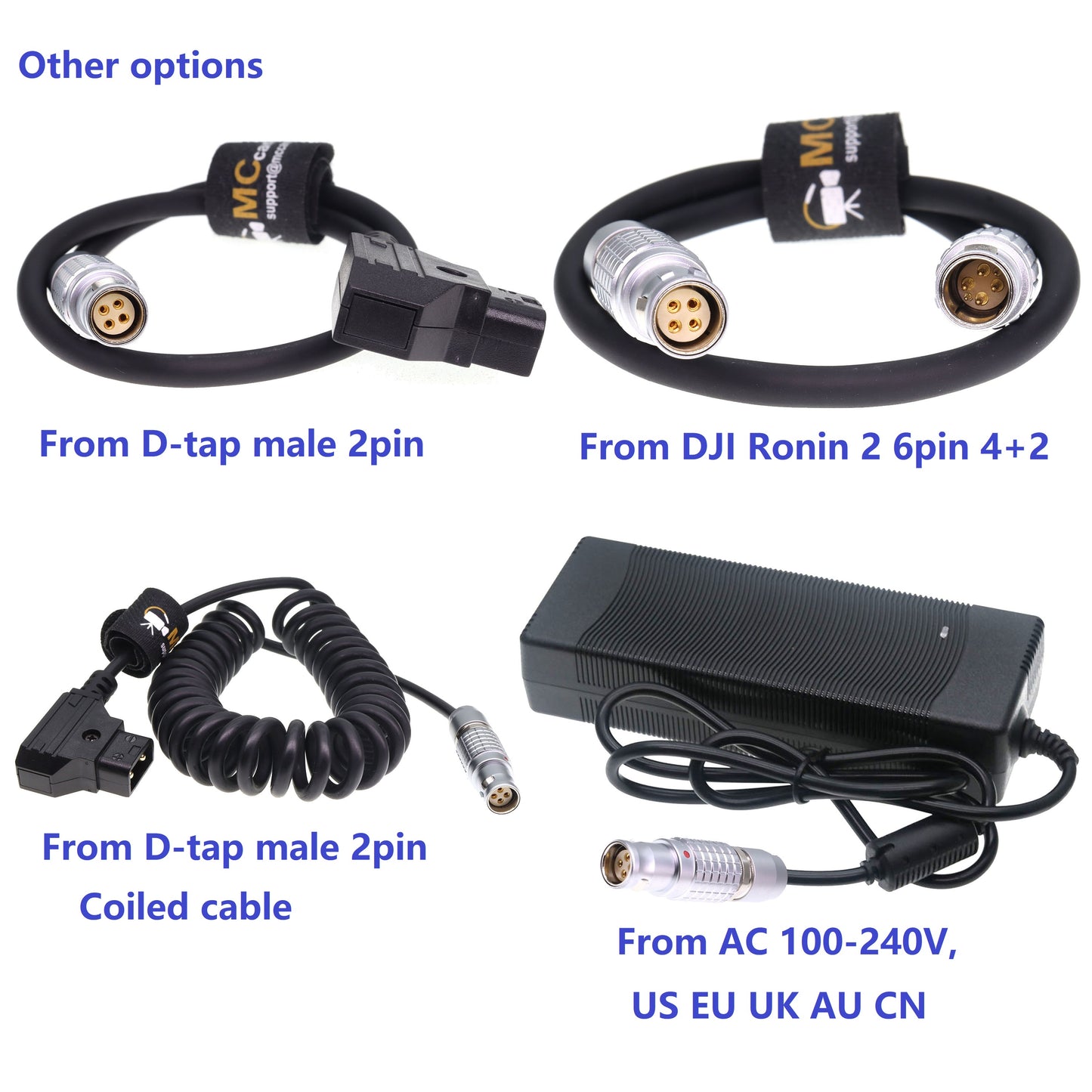 Fujifilm GFX ETERNA 55 AC Power Cable 4 Pin DC IN 220cm