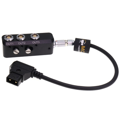 D-tap to 0B 2pin Power Cable to 4x 0B 2Pin Female Out Power Splitter Box for Arri Alexa Steadicam Teradek Bond SmallHD RED DSMC2 Monitor, 1 to 3 Triple