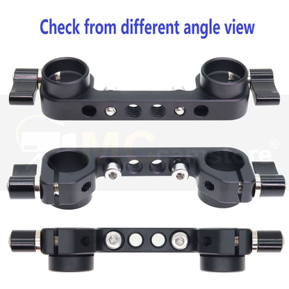 15mm Double Rod Bracket with ARRI Pin & 1/4"-20 Screw Holes for 15mm Rail Rig Support System Follow Focus, DSLR Top Handle Articulating