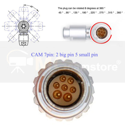 7 Pin Male to 3 Pin Male + D Tap Run Stop Power Cable for ARRI Cforce RF Motor Cmotion cPRO Motor | camin CAM| Alexa| Amira