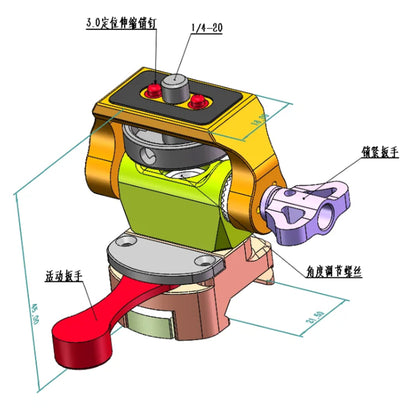 Field Monitor Mount Adjustable 360° Swivel and 180° Tilt Camera Bracket, Camera Monitor Holder with Cold Shoe for Camera Cage Rig Accessories