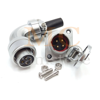 WEIPU WS20 Aviation Connector, 2 3 4 5 6 7 8 9 12 15pin Industrial Electrical Power Cable Angle Plug Socket