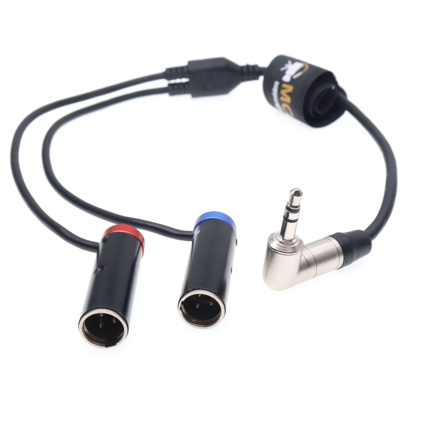 Audio Cable for RODE Wireless GO II for Canon EOS C70 Blackmagic Camera, 3.5mm TRS to Dual TA3M Mini XLR 3pin Male