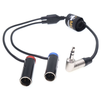 Audio Cable for RODE Wireless GO II for Canon EOS C70 Blackmagic Camera, 3.5mm TRS to Dual TA3M Mini XLR 3pin Male
