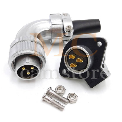 WEIPU WS20 Aviation Connector, 2 3 4 5 6 7 8 9 12 15pin Industrial Electrical Power Cable Angle Plug Socket