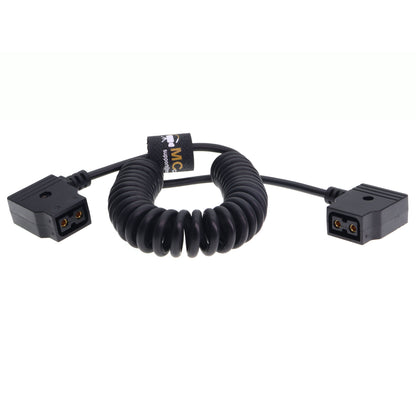 Power Coiled Extend Cable, Camera Power Extension Line for DSLR Rig, D tap Female to Female for Bauer V-Mount Gold Mount