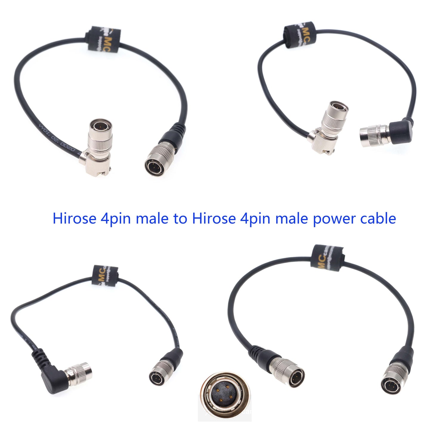 Hirose 4 Pin Male to Male Power Cable for Sound Devices 644 688 Zoom F4 F8 Zaxcom Recorder