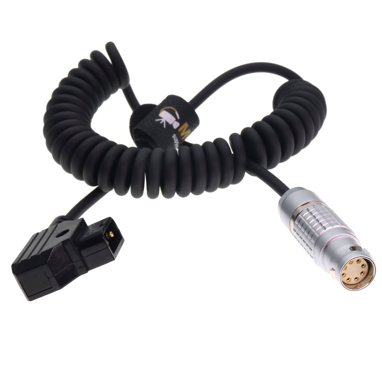 Power Coiled Cable for ARRI Alexa 35, Alexa Mini LF, Alexa Mini, Amira Camera, D tap Male to Elbow 8 Pin Female
