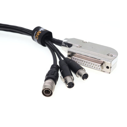 Audio Cable DB25 Female to Two TA3F Mini XLR 3 Pin Female and HRS 4pin Male for Wisycom for Sennheiser Audio LTD receiver