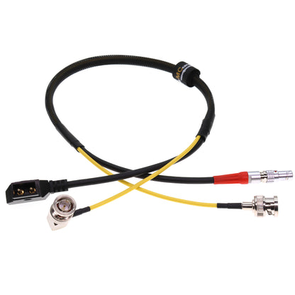 D-tap to 0B 4Pin Male Power Cable + SDI Coaxial Cable for ARRI LBUS FIZ Cforce Mini Lens Motor AMC-1 Motor Controller, 2 in 1